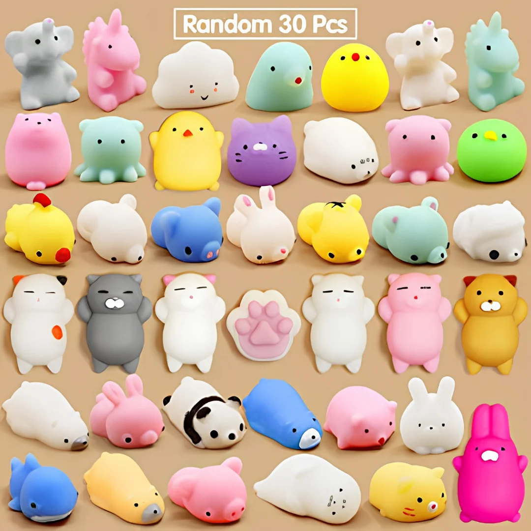 30 Pack Kawaii Mini Animal Squishy Toys Party Favors for Kids image 1