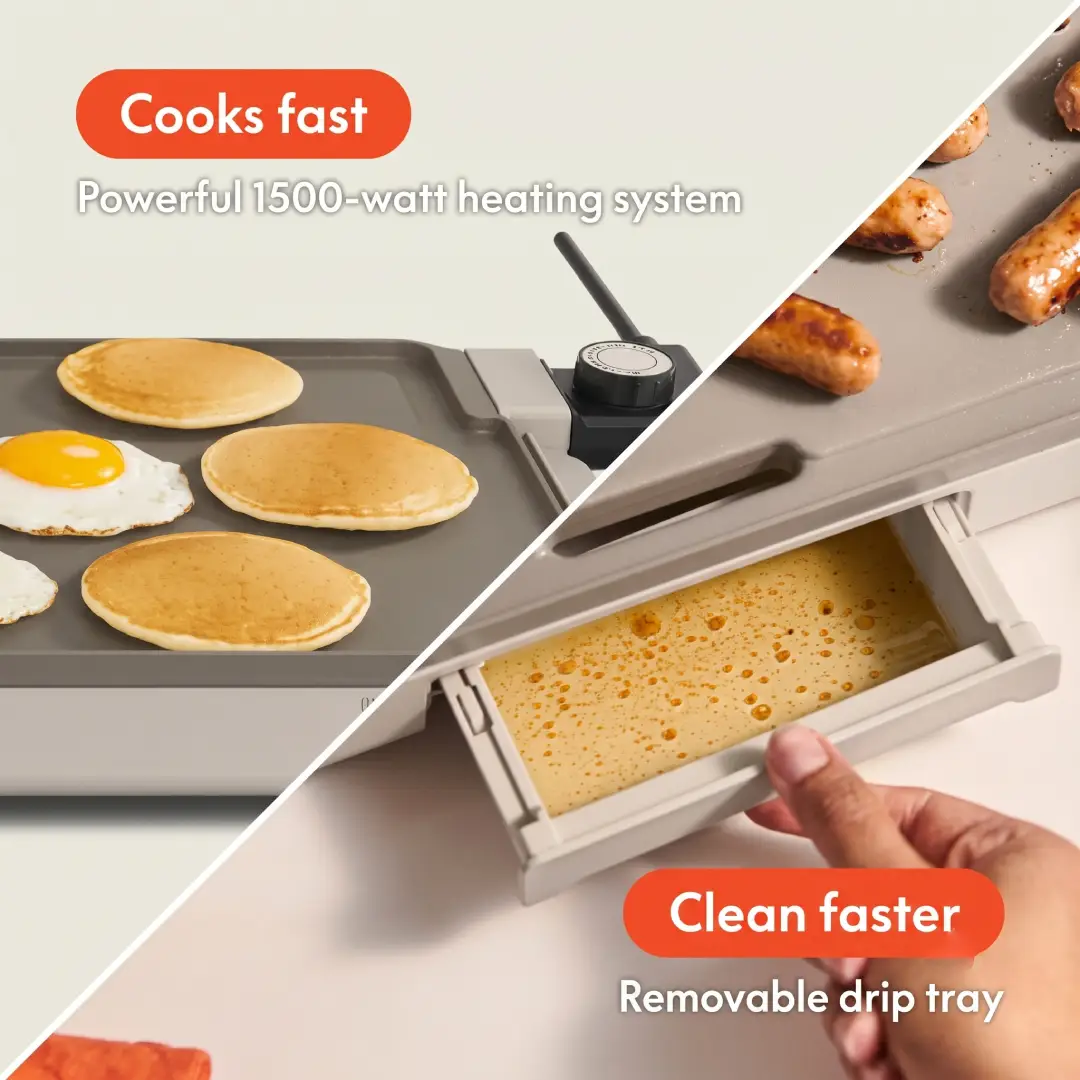 bella 12 x 22 Electric Griddle with EverGood Ceramic Nonstick Coating