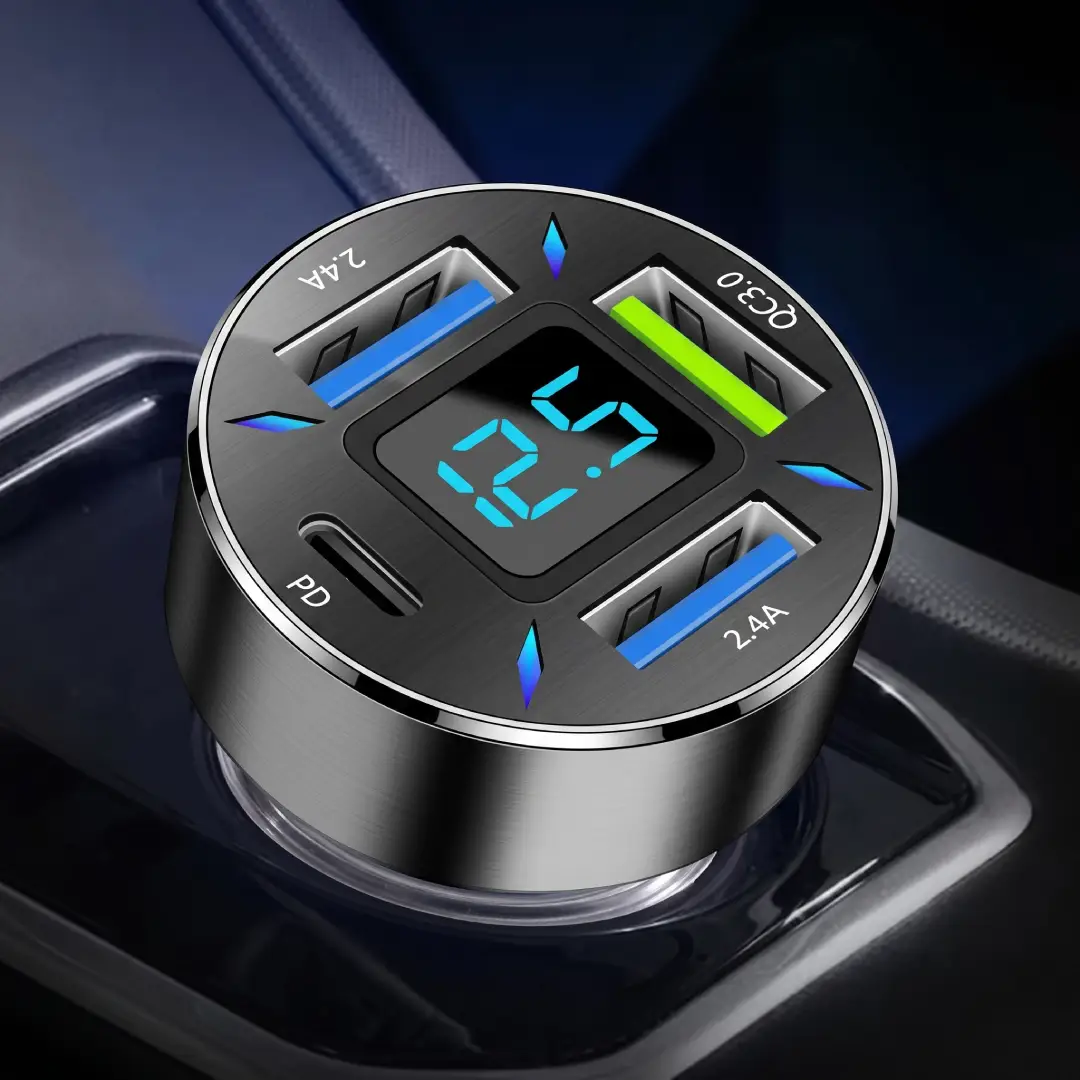 66W Super Fast Car Charger with USB PD and QC 3.0 image 2