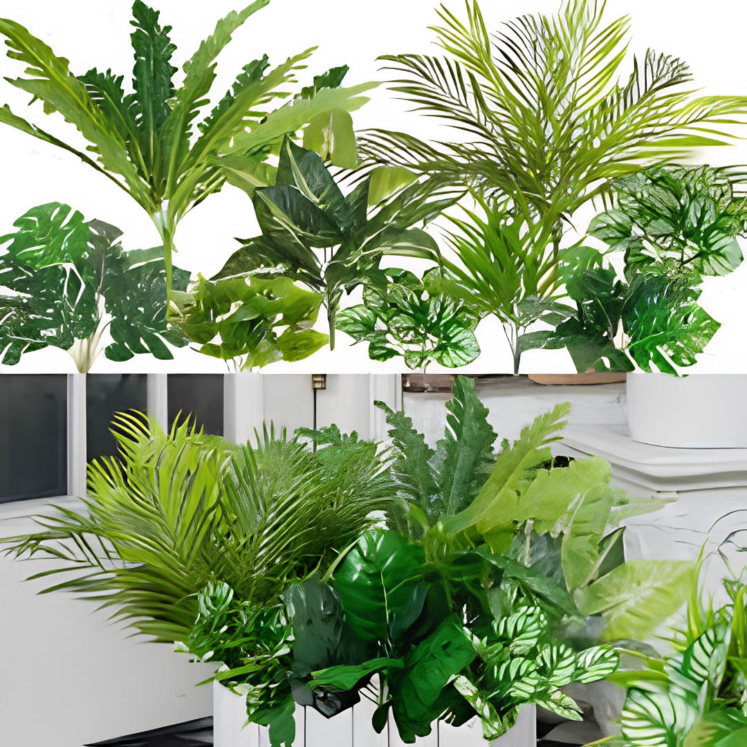 9 Pcs UV Resistant Outdoor Artificial Plants Faux Greenery