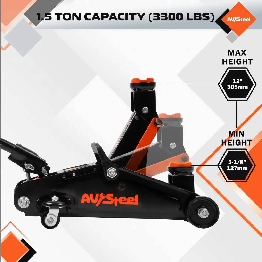1.5 Ton Hydraulic Steel Floor Jack with Storage Case image 5