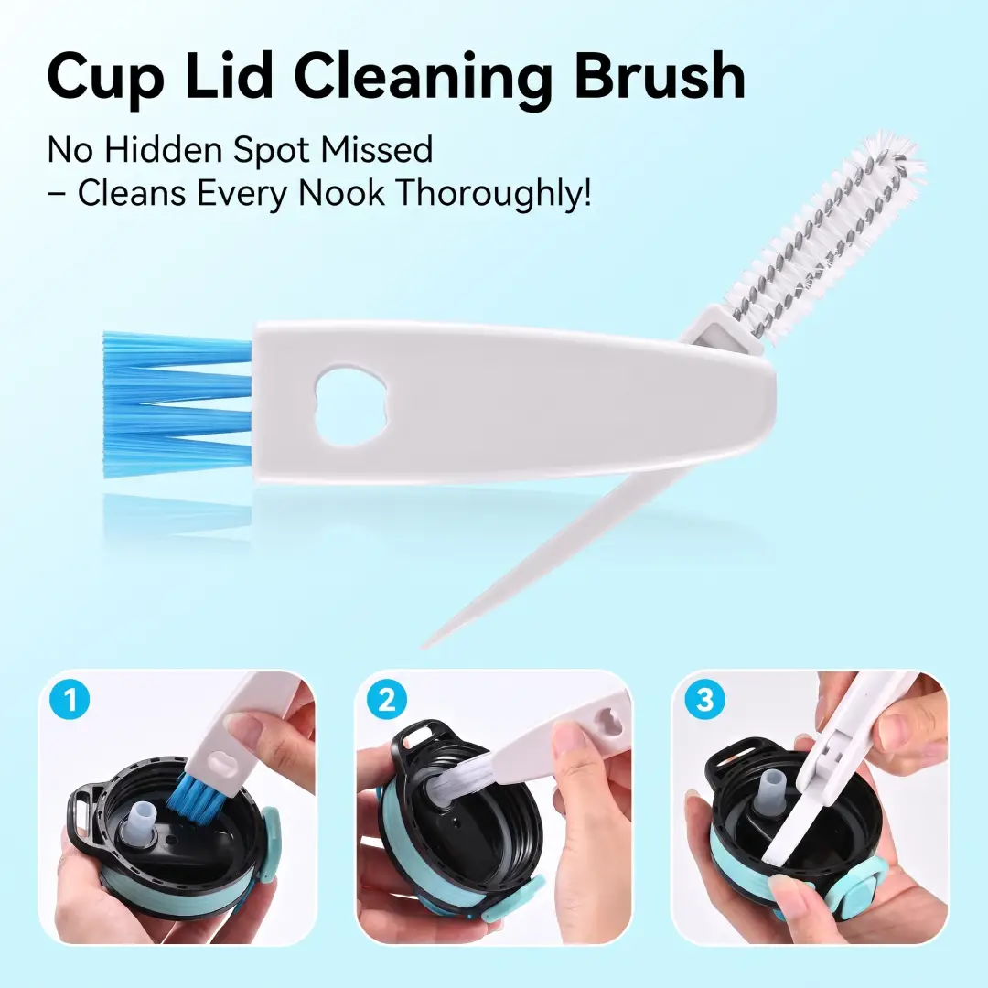 3-in-1 Long Handle Bottle Brush with Straw and Lid Cleaner image 3