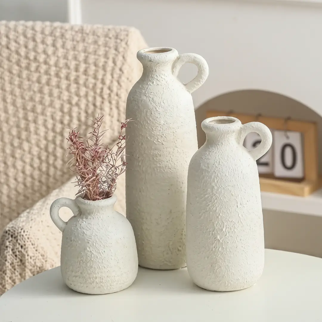 Ceramic Vase Set of 3 for Modern Farmhouse Decor image 3