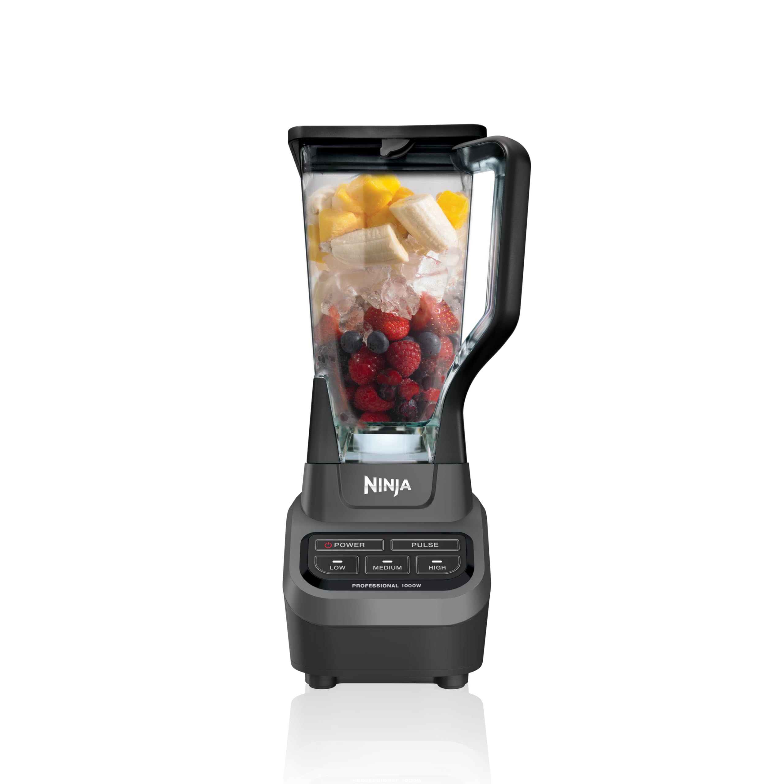 Ninja Professional Blender, Smoothie Blender, Drink Mixer, Grinder, Ice Crusher, Frozen Fruit Blending | Professional 1000 W Power, Total Crushing ™ Technology, XL 72-oz. Pitcher Black, Grey, BL610