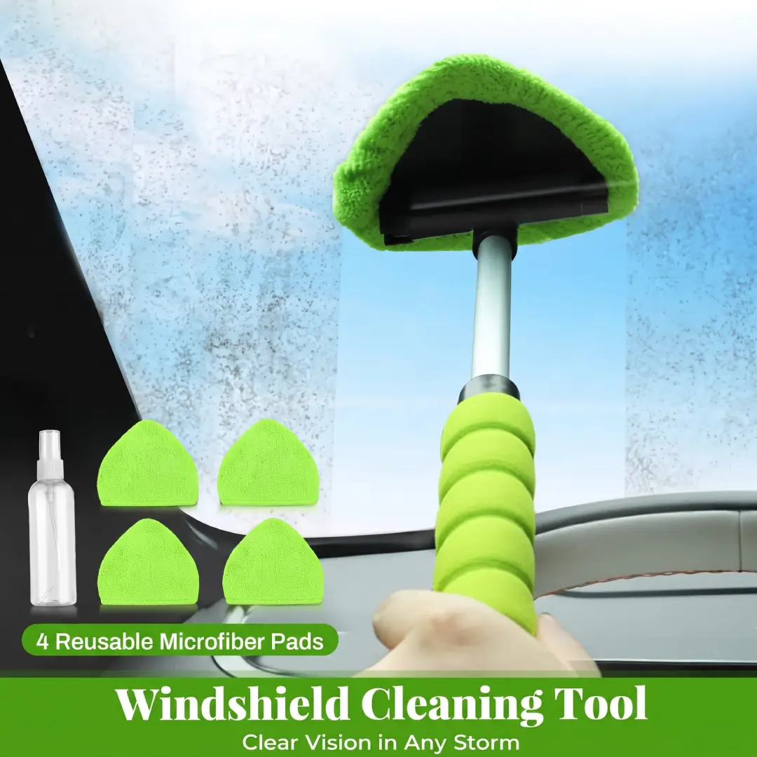 Car Windshield Cleaning Tool with Microfiber Pads image 6