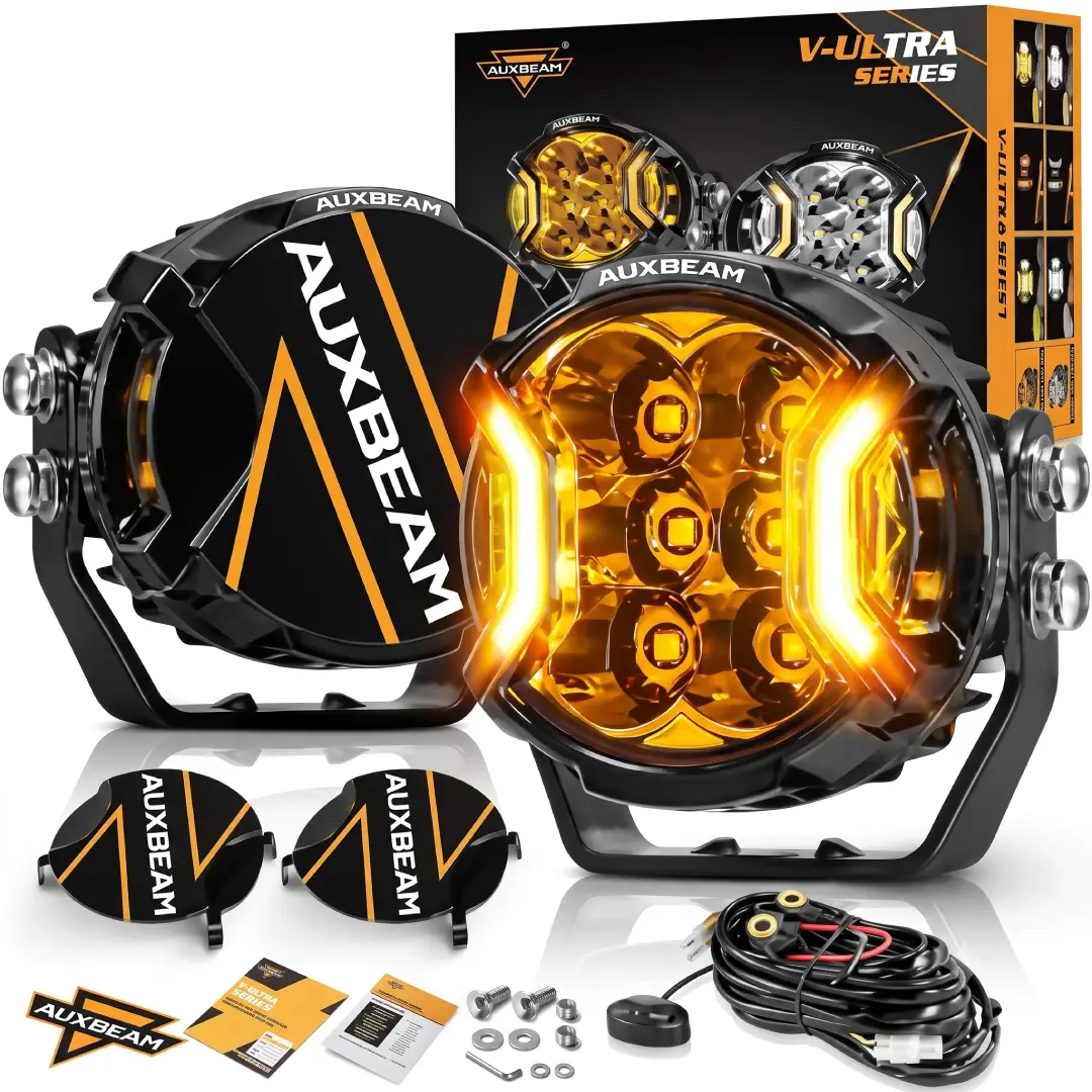 Auxbeam 3 Inch Round Offroad Driving Lights with Amber DRL image 5