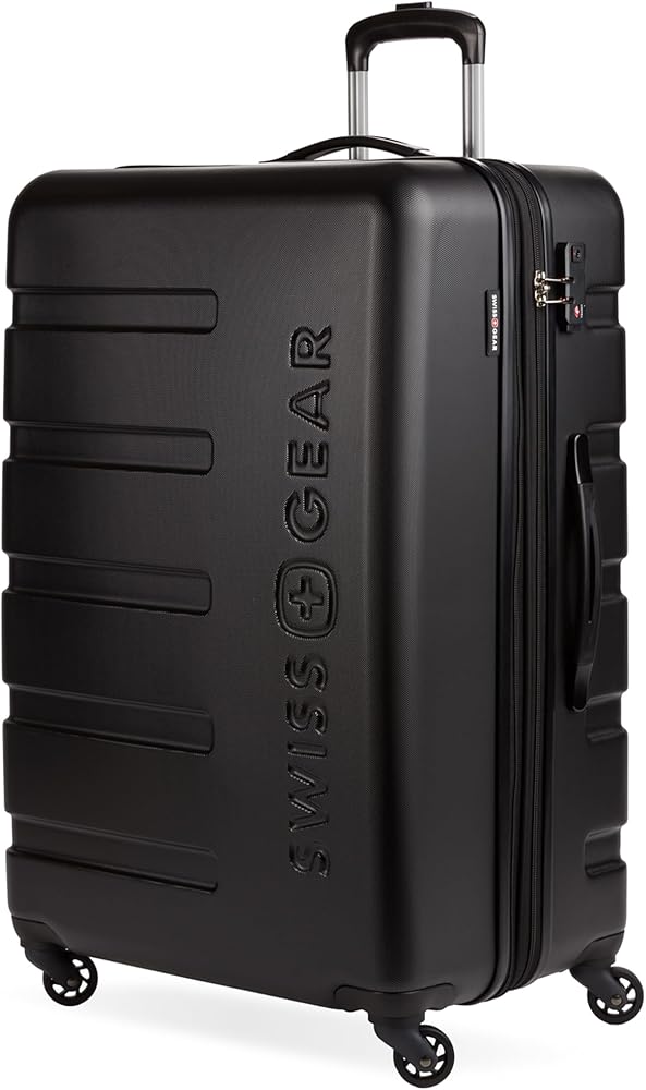 SwissGear 7366 Signature Hardside Expandable Luggage with Spinner Wheels, TSA Lock, Black, Checked-Large 27-Inch