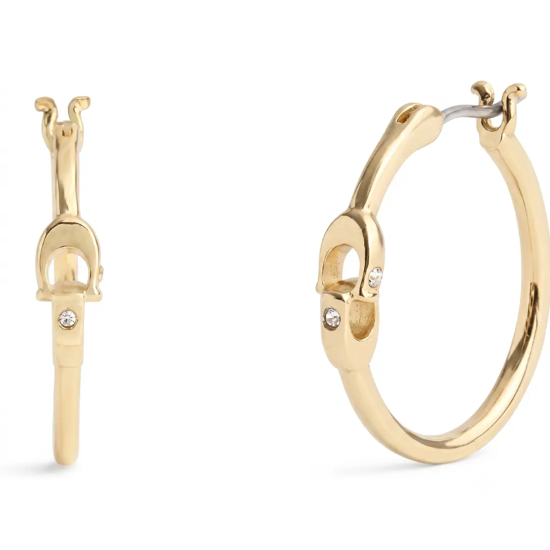 COACH Women's Signature Hoop Earrings image 1