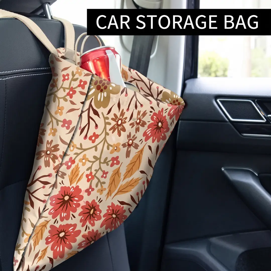 Cute Hanging Car Trash Can and Organizer Bag