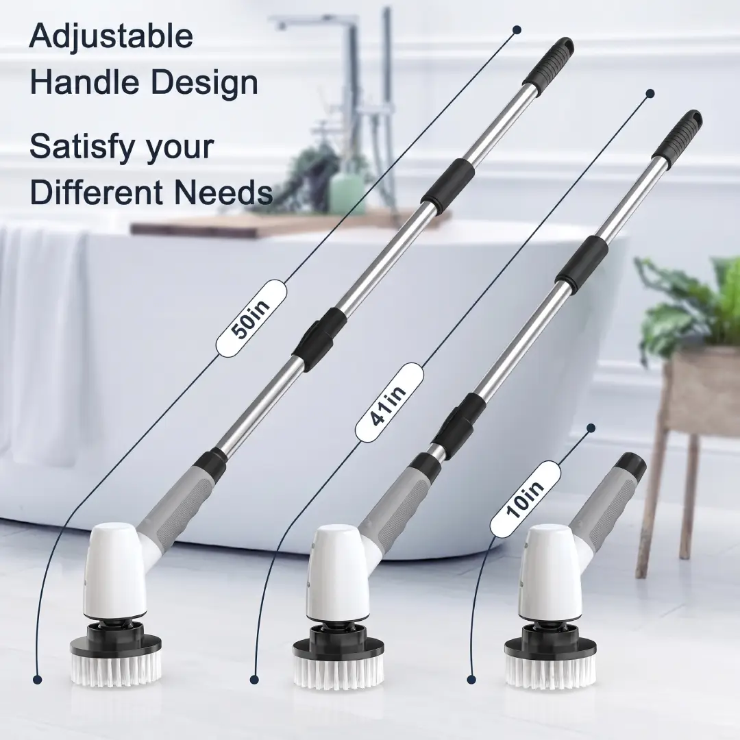 Bomves Cordless Electric Spin Scrubber with 8 Brush Heads image 5