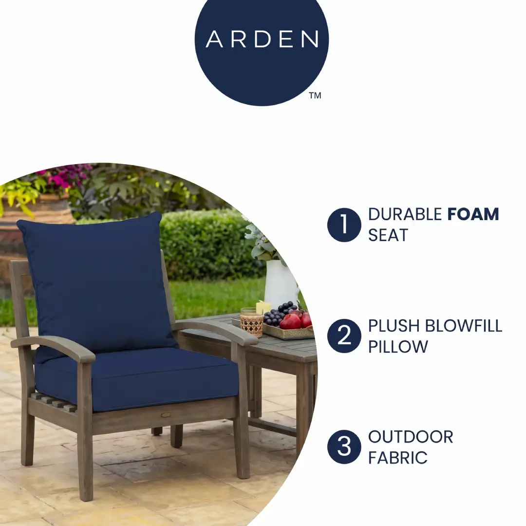 Arden 24x24 Outdoor Deep Seat Cushion Set Sapphire Blue image 2