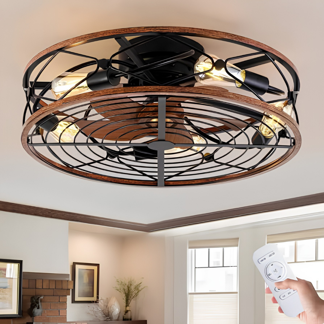24 Inch Low Profile Ceiling Fan with Light and Remote