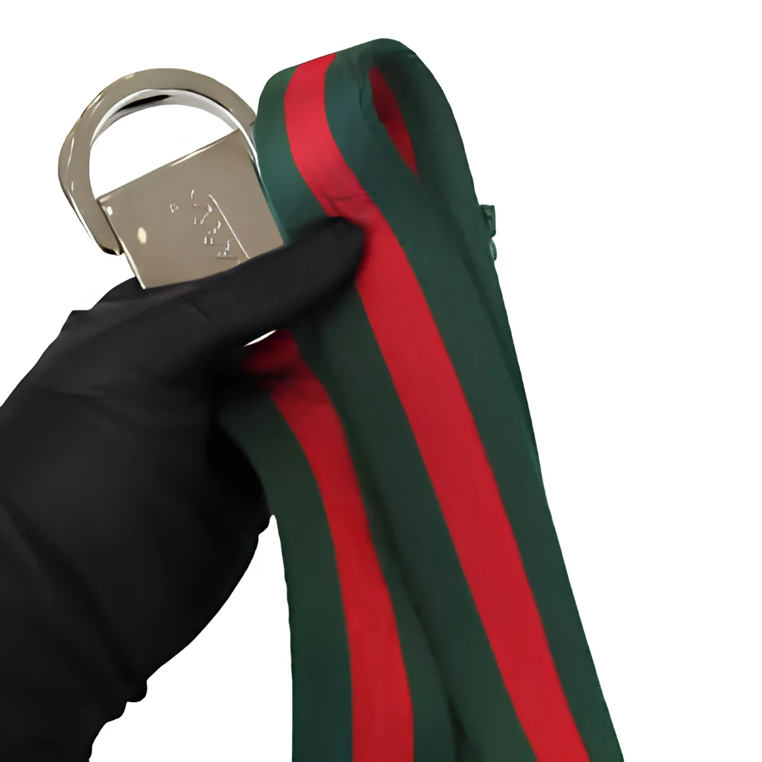 Men’s Casual Fashion Belt with Red Green Fabric Design image 3