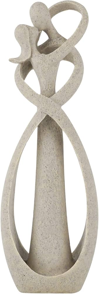 Trycooling Kissing Lovers Statue Abstract Sculpture Resin Statues for Home Decor Modern Home Office Desktop Shelf Bookshelf Decor (Sandstone, Small)