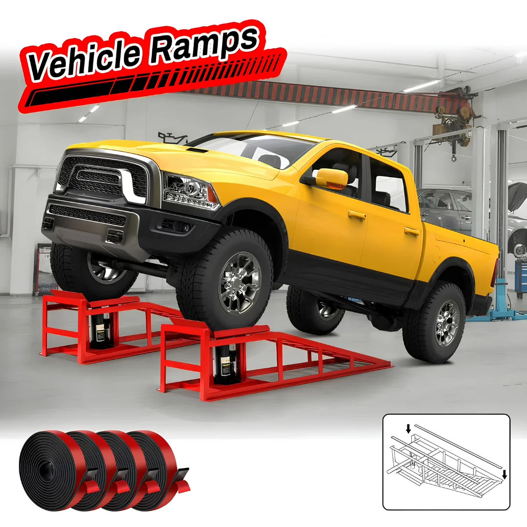 5 Ton Hydraulic Car Ramps Heavy Duty Vehicle Lift Ramps 2 Pack image 3