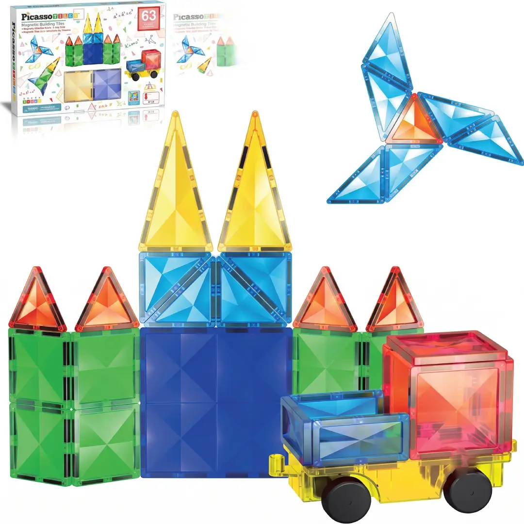 63 Pcs Magnetic Building Blocks STEM Toy Set image 2