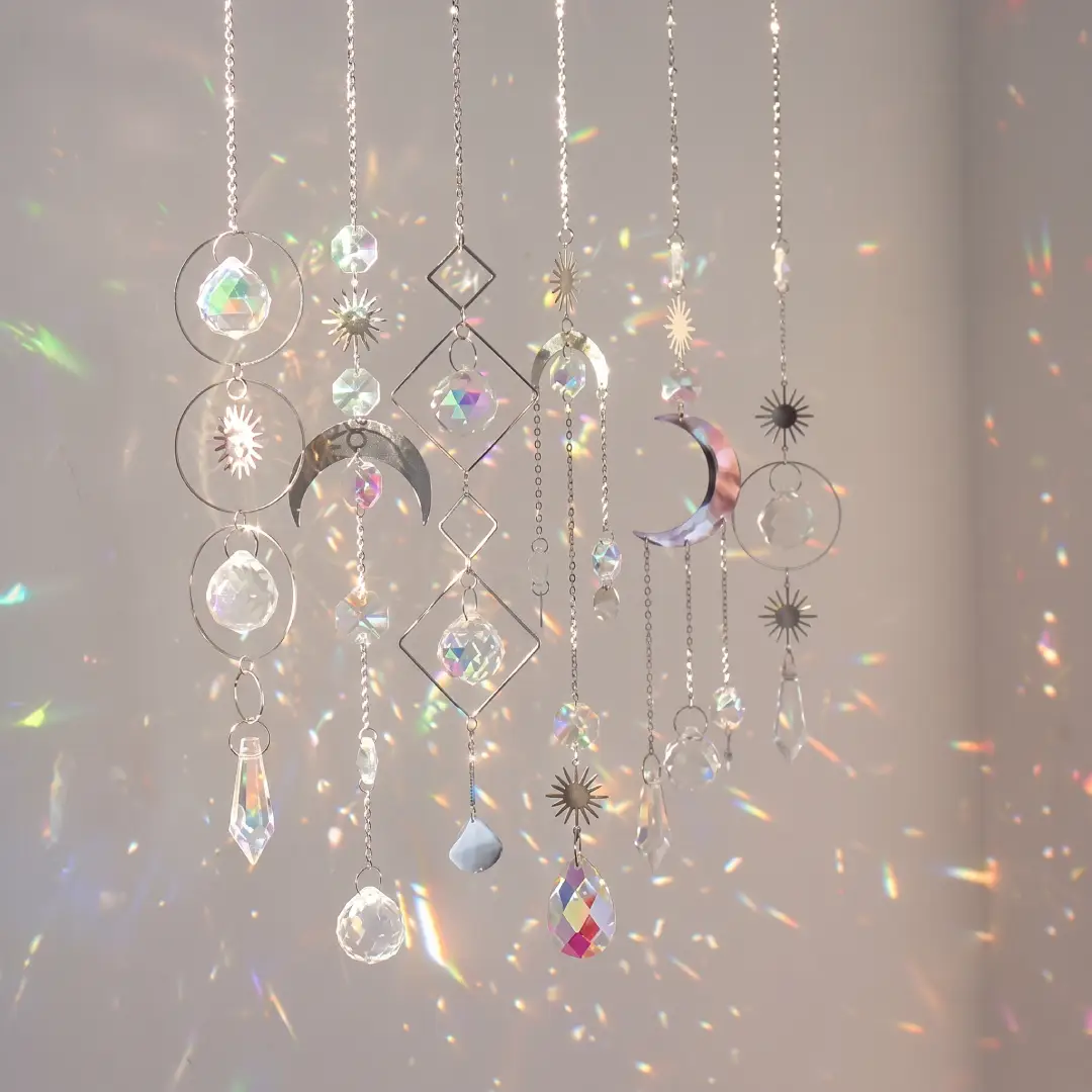 6 Pieces Colorful Crystal Suncatcher Hanging Window Ornaments image 3