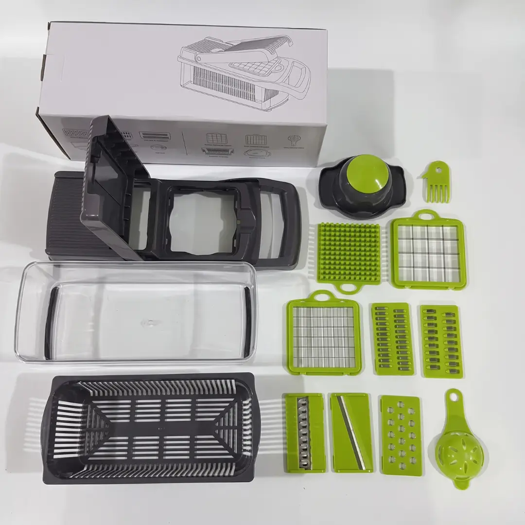 14-Piece Multifunctional Vegetable Grater & Slicer Set, Potato Shredder, Dicer & Handy Kitchen Cutting Tool image 2