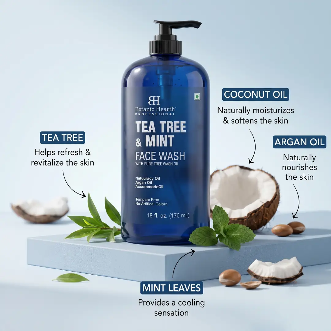Botanic Hearth Tea Tree Face Wash with Mint 16 oz image 2