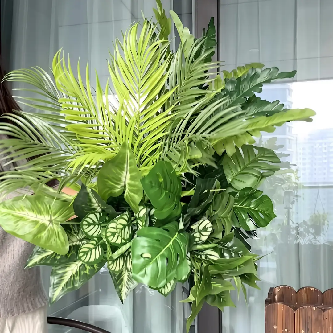 9 Pcs UV Resistant Outdoor Artificial Plants Faux Greenery image 2