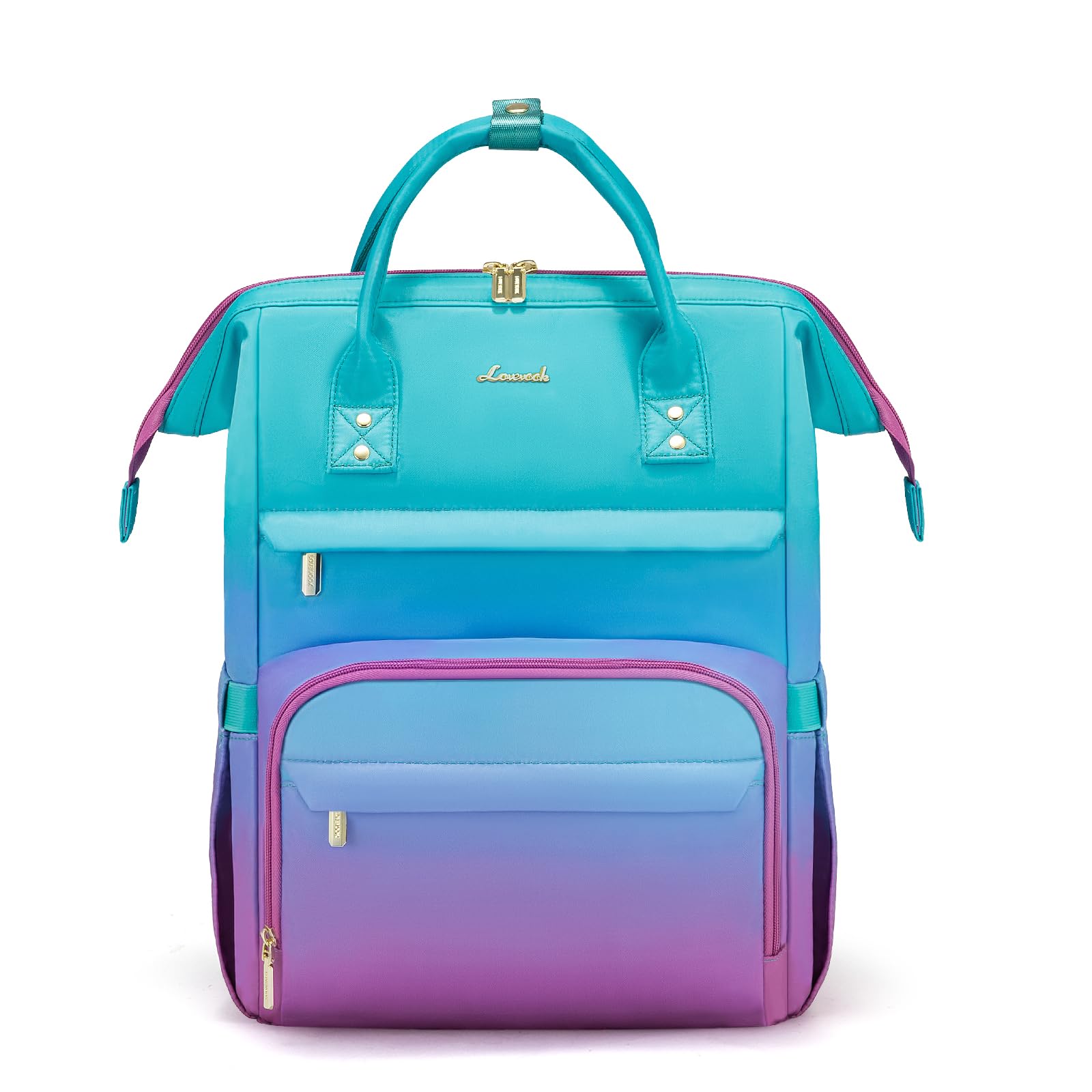 LOVEVOOK Gradient Laptop Backpack for Women,15.6 Inch Work Computer Bakcpack Purse Laptop Bag With Anti-Theft Pocket,Waterproof Carry on Teacher College Backpack for Travel,Green-Red