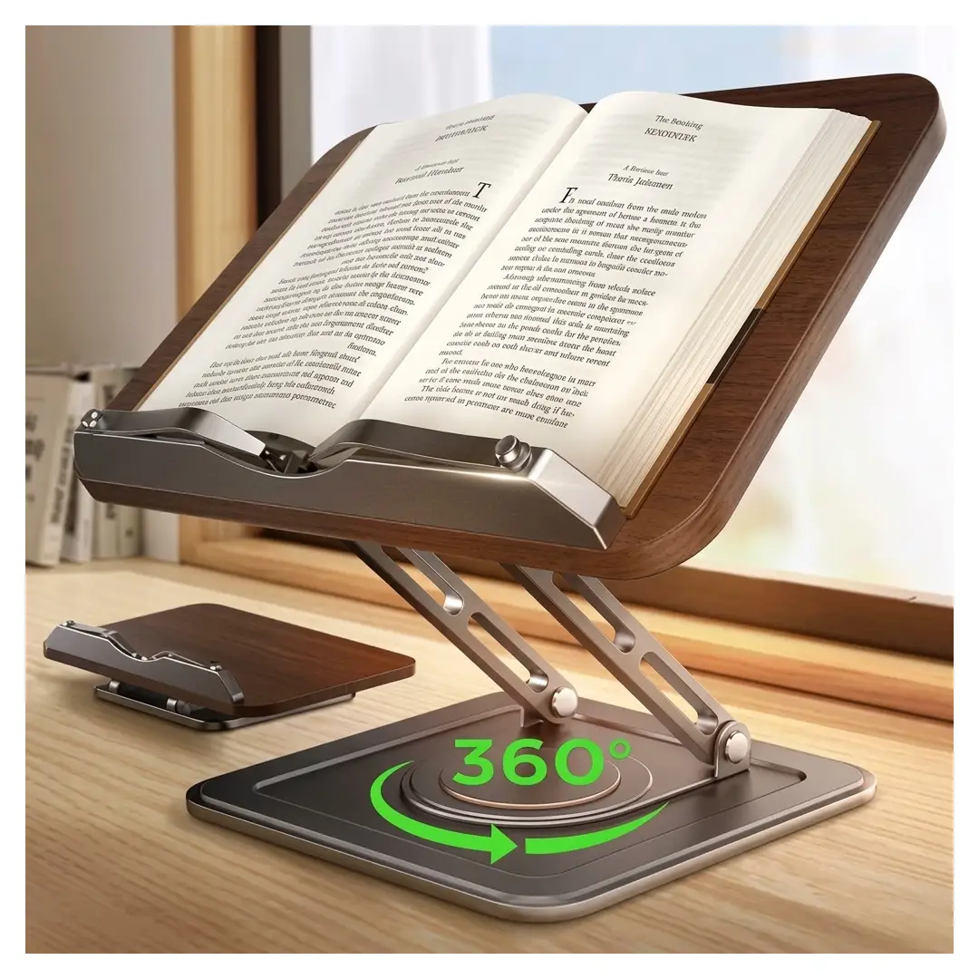 360° Rotating Book Stand for Reading and Cookbooks