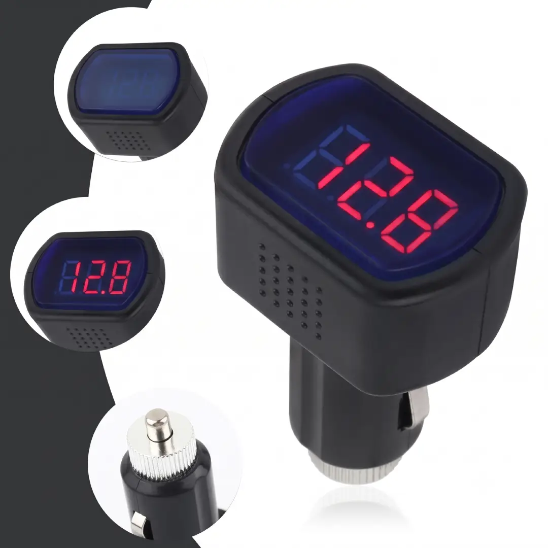 Car LED Cigarette Lighter Voltage Meter with Digital Display image 5
