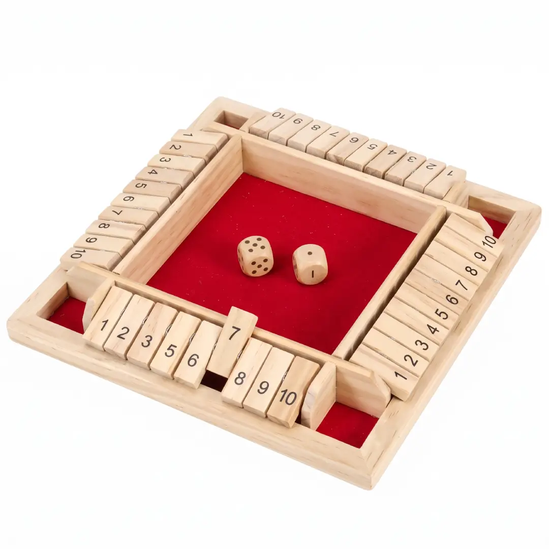 Shut The Box Dice Game Wooden Board Math Game for 2-4 Players image 6