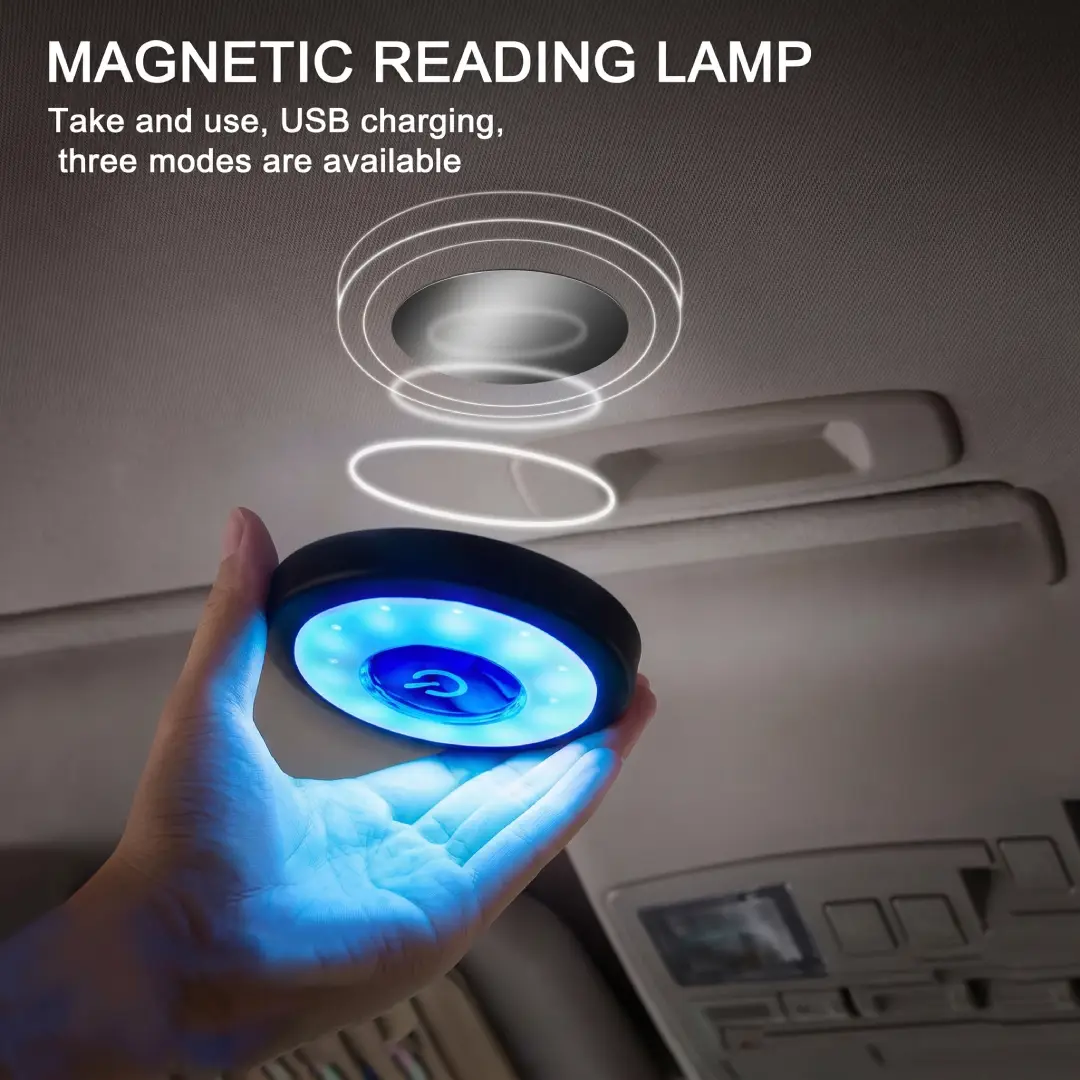 Rechargeable Car Ceiling Roof Light with 3 Color Modes image 2