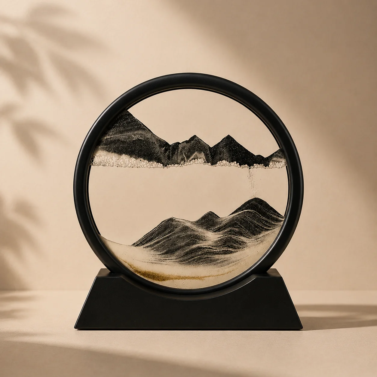 3D Moving Sand Art Picture – 7 Inch Round Glass Liquid Motion Sandscape Desk Decor image 5