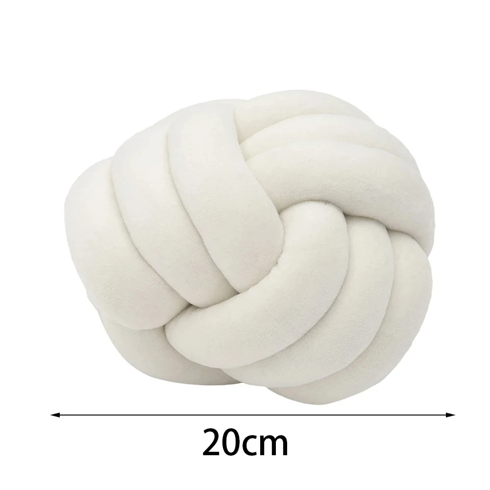 Hand-Woven Knotted Ball Pillow Lambswool Pillow Couch Pillow Living Room Eight-Sided Cushion Home Decoration