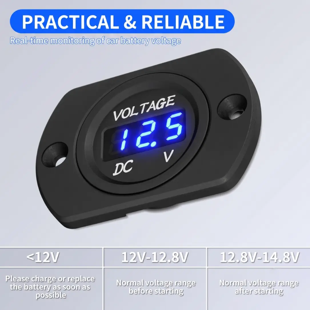 DaierTek Waterproof 12V 24V Battery Voltage Meter image 2