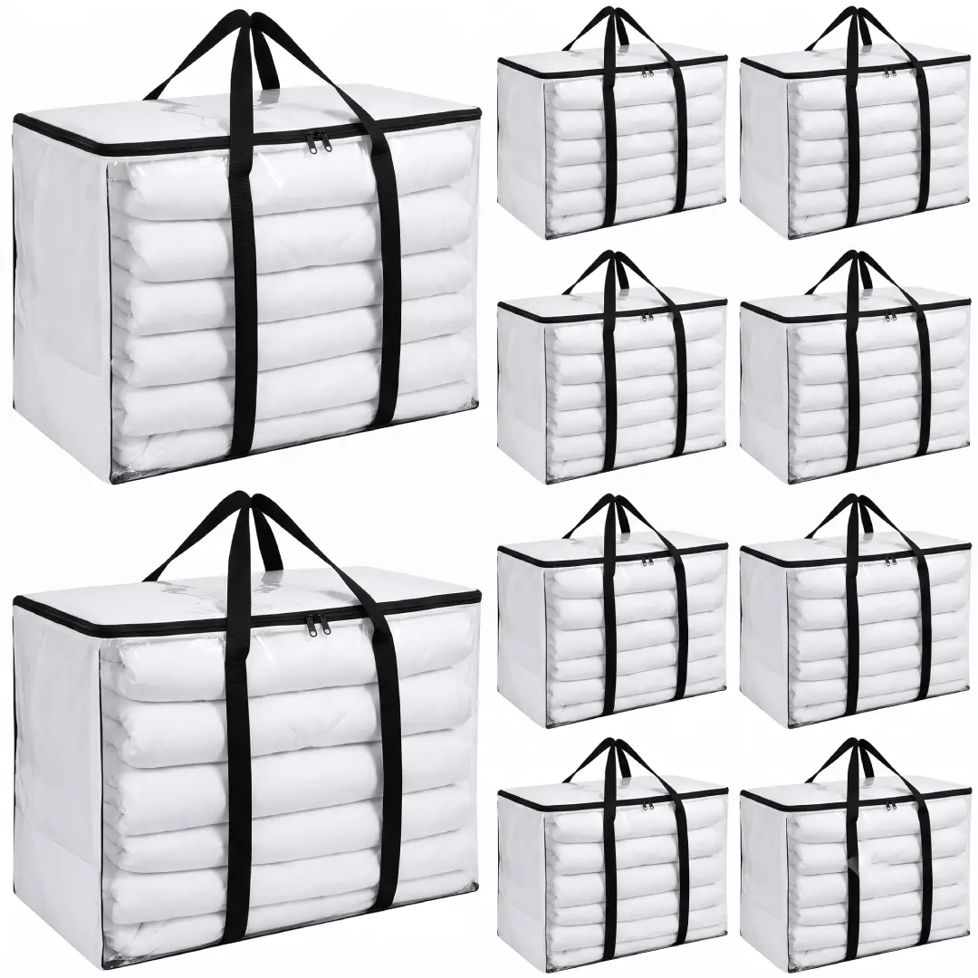 8 Pack Heavy Duty Moving Bags with Zippers and Handles image 3