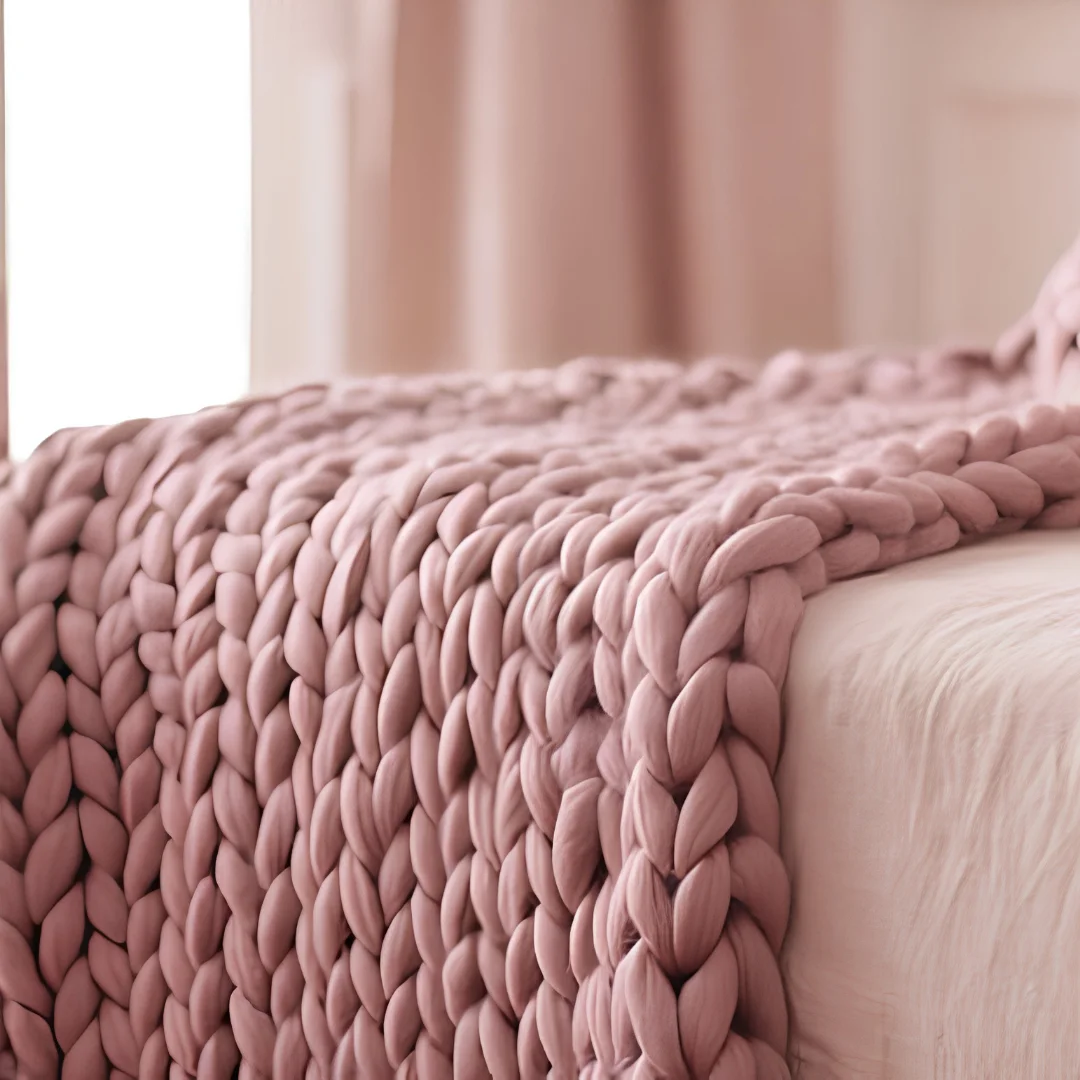 Chunky Knit Throw Blanket 50x60 Soft Chenille Cable Knit Blanket image 3