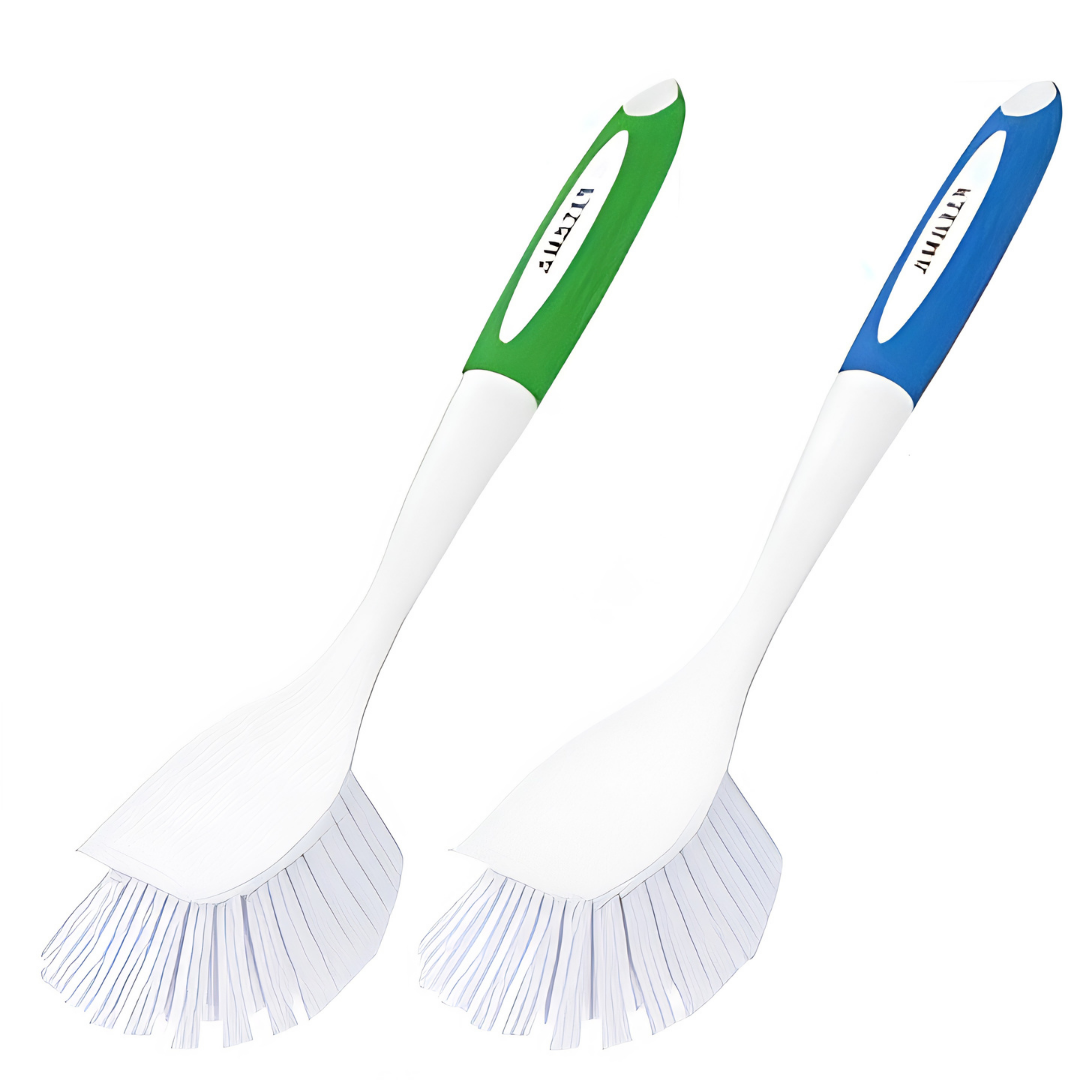 Dish Brush with Handle 2 Pack Kitchen Scrub Brushes for Pots and Pans