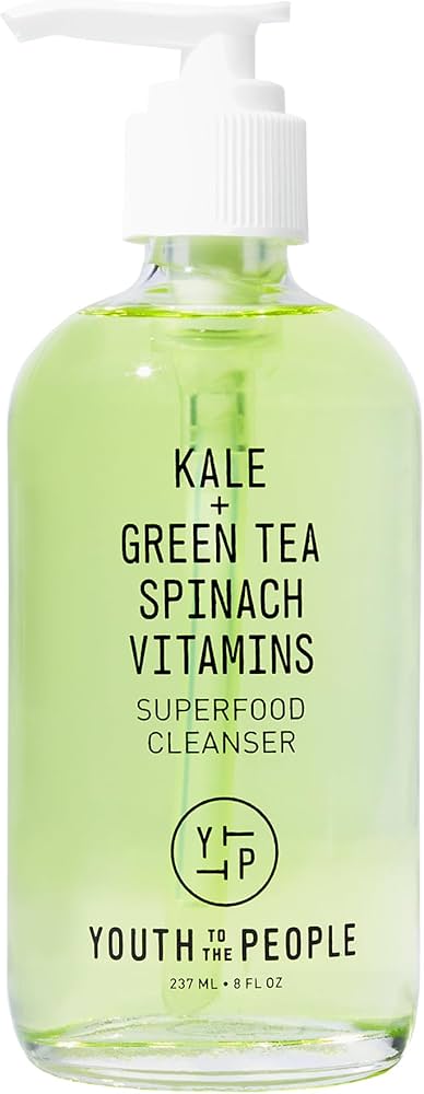Youth To The People Superfood Facial Cleanser - Kale + Green Tea Daily Face Wash, Gentle Makeup Remover, with Soothing Antioxidants for Glowing Skin, pH Balance, Clean Pores, Sulfate-free, Refillable
