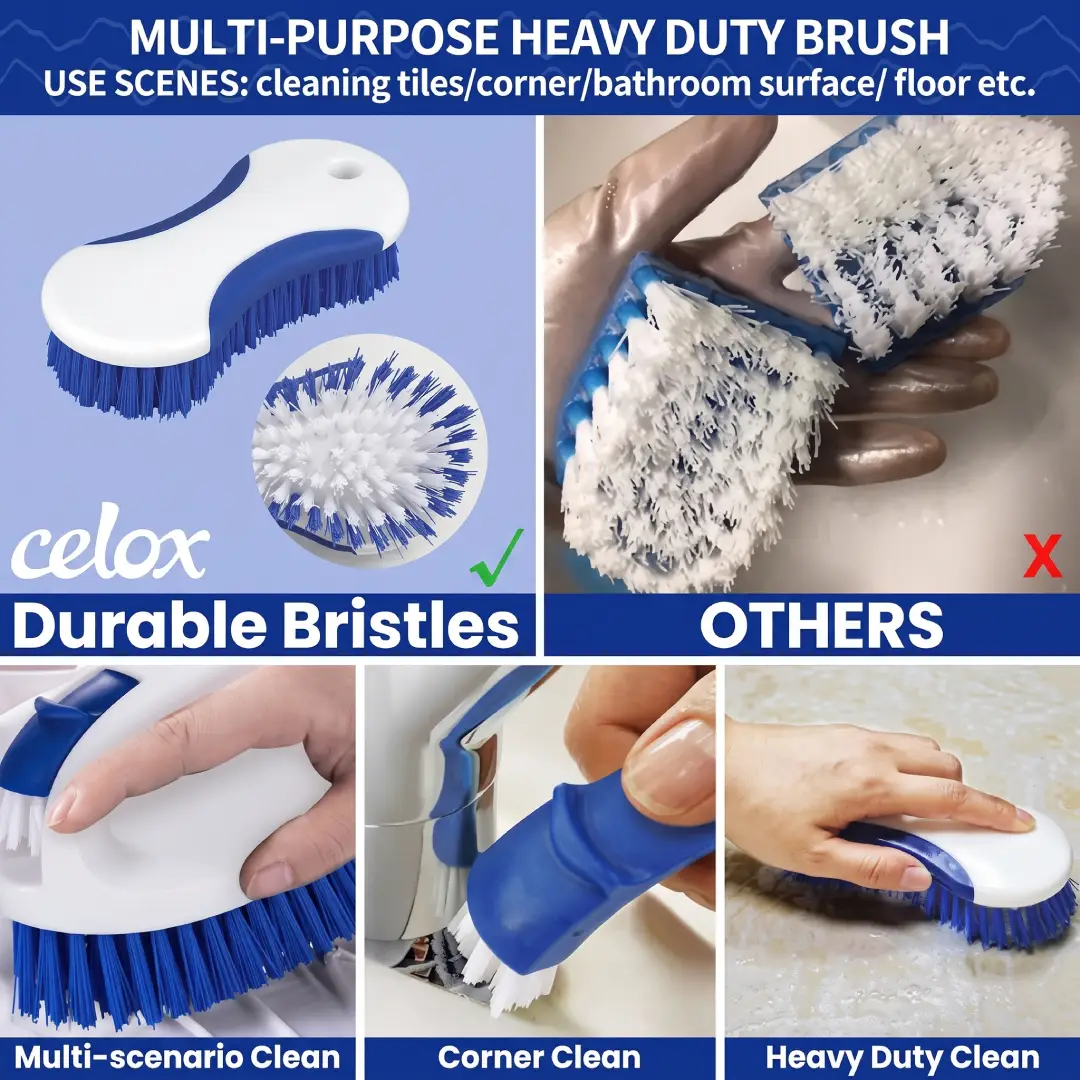 CELOX Kitchen Scrub Brush Set with Ergonomic Handle image 4