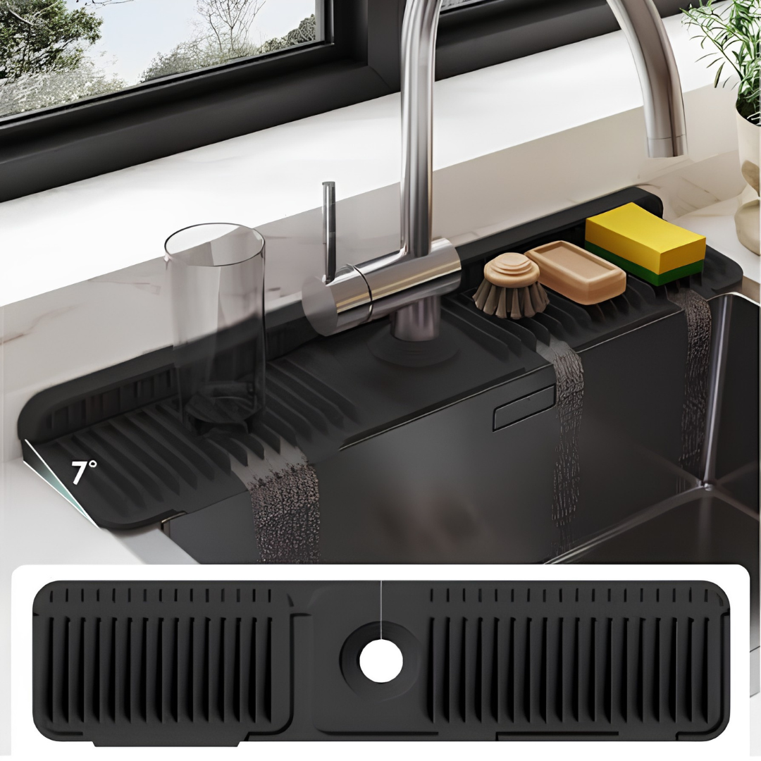 24 Inch Silicone Kitchen Faucet Mat Self Draining Splash Guard image 2