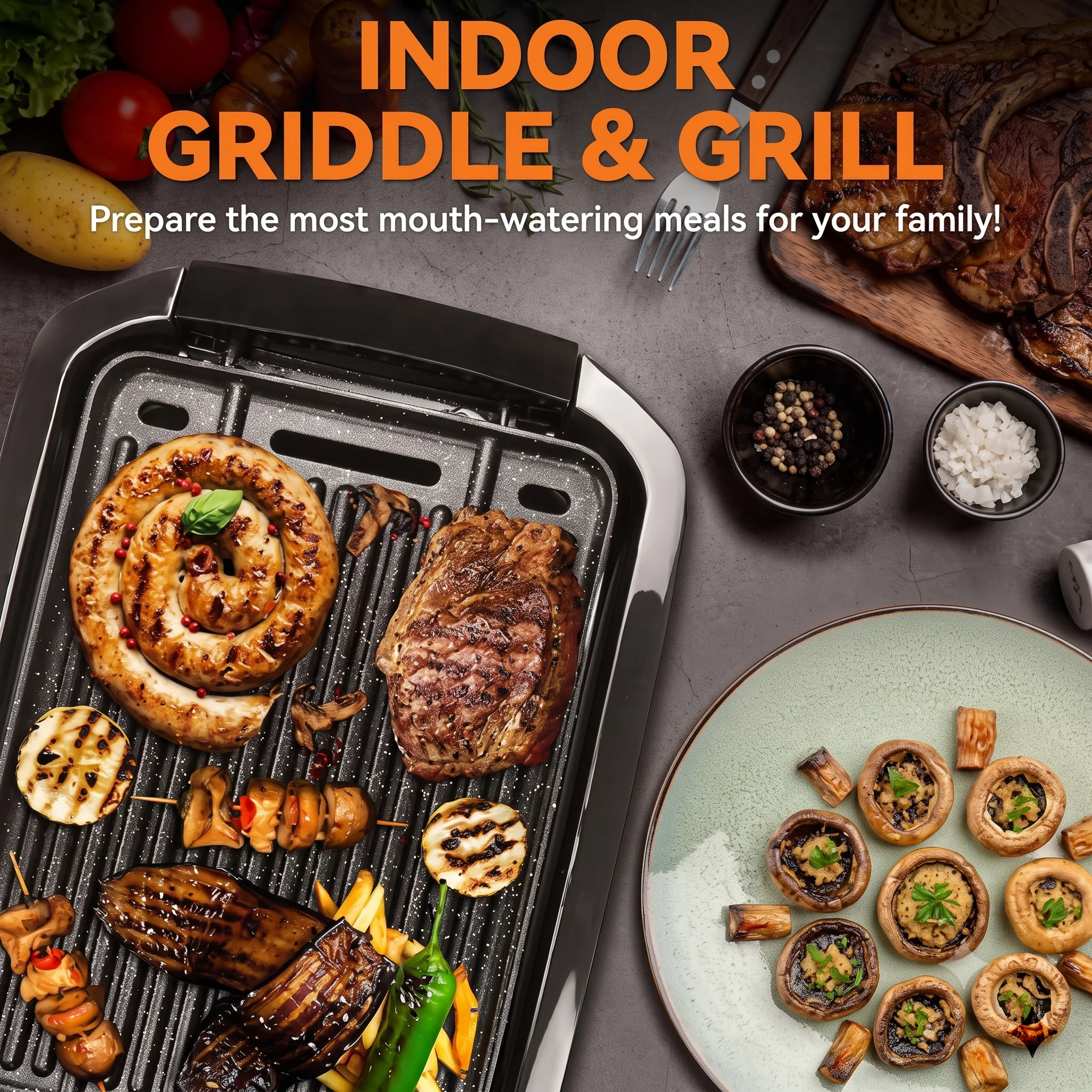 Baker’s Friend 2-in-1 Indoor Electric Griddle and Grill image 2