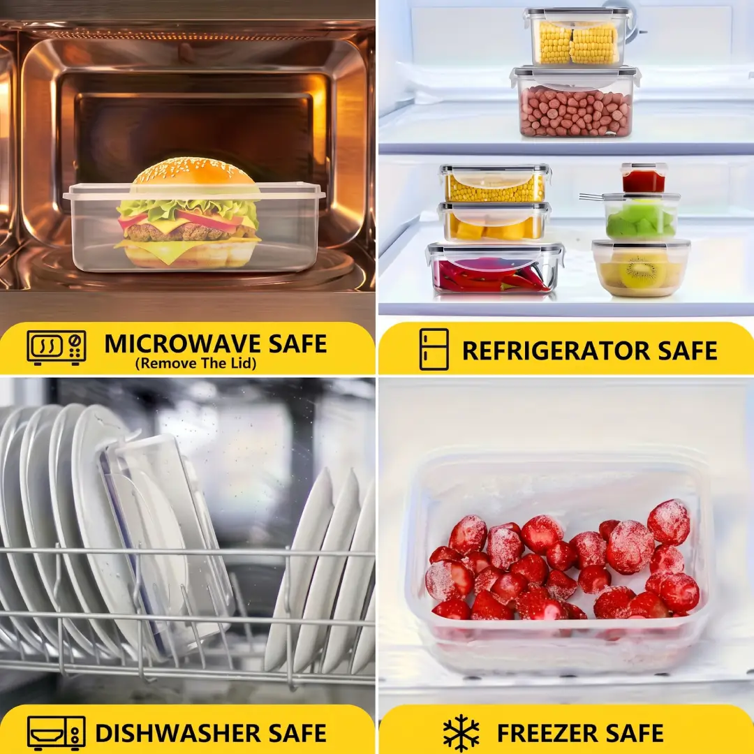 8-Piece BPA-Free Airtight Food Storage Containers with Locking Lids image 3