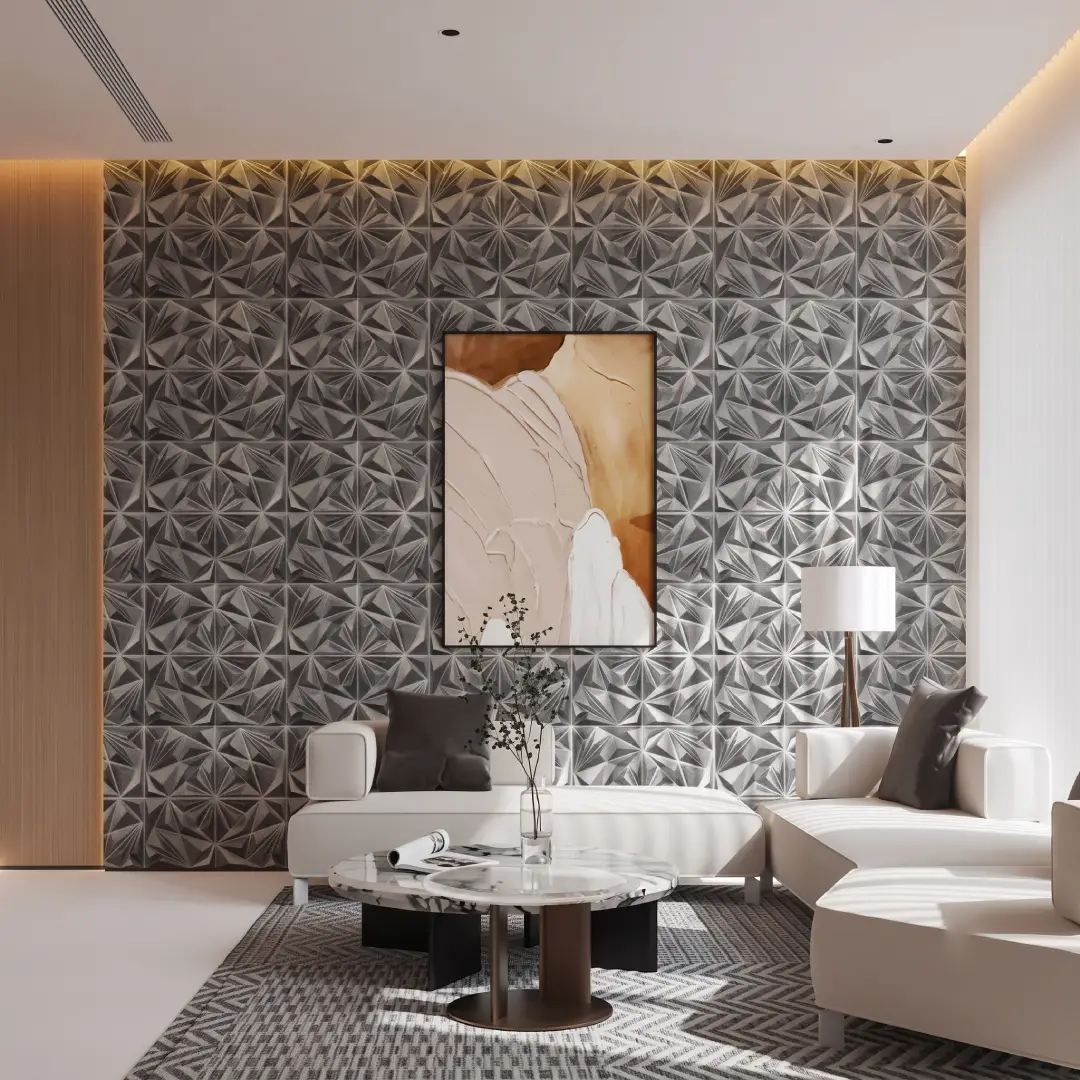 33 Pack Black 3D PVC Diamond Wall Panels 12x12 image 5