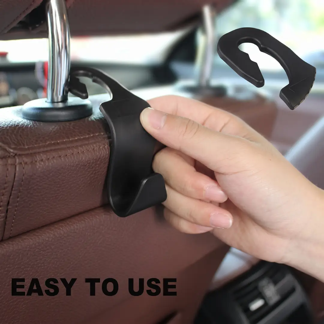 Car Seat Headrest Hooks 4 Pack Universal Hanger Storage Organizer image 4