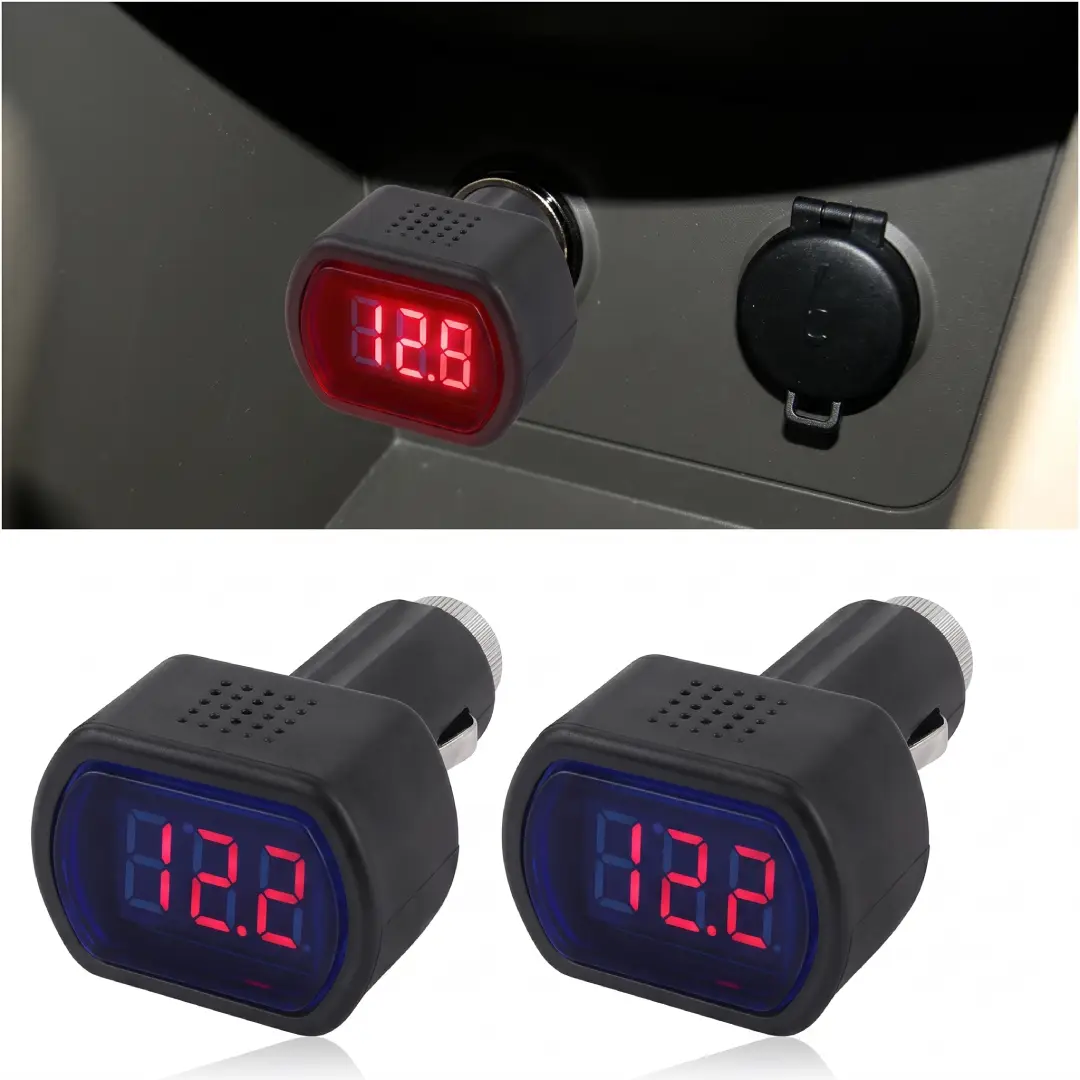 Car LED Cigarette Lighter Voltage Meter with Digital Display image 3