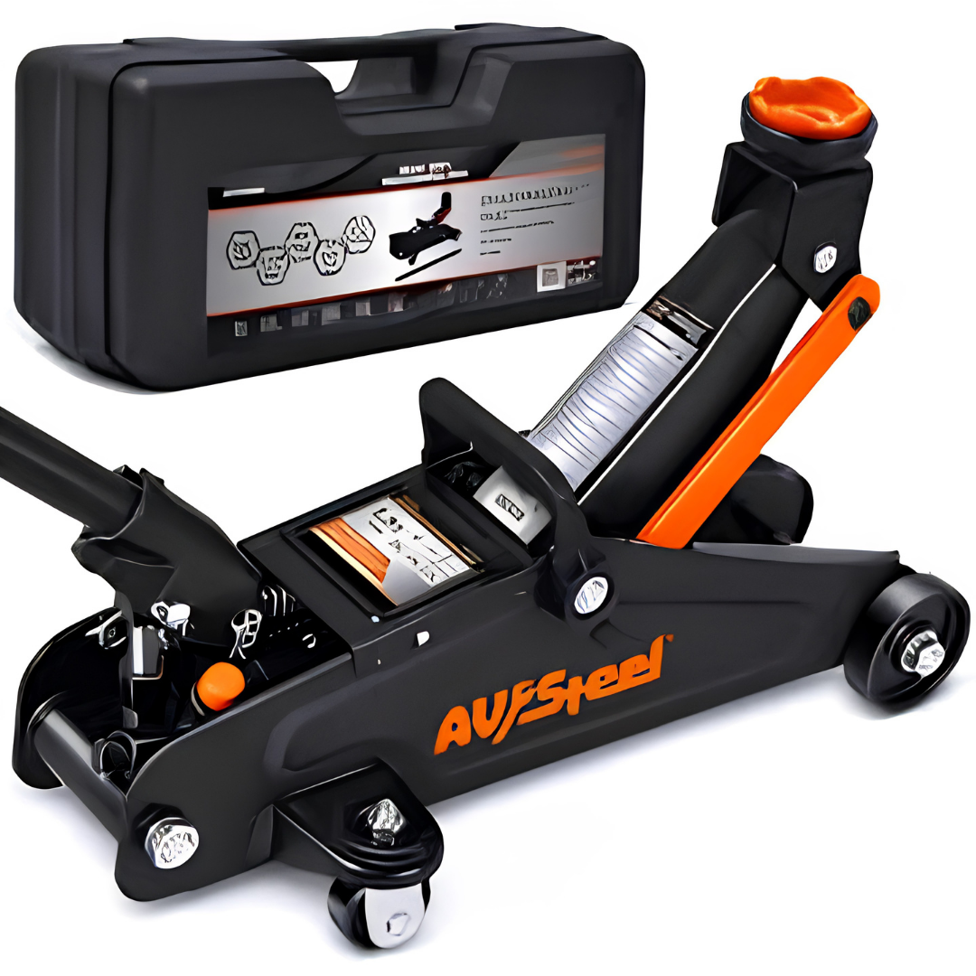 1.5 Ton Hydraulic Steel Floor Jack with Storage Case