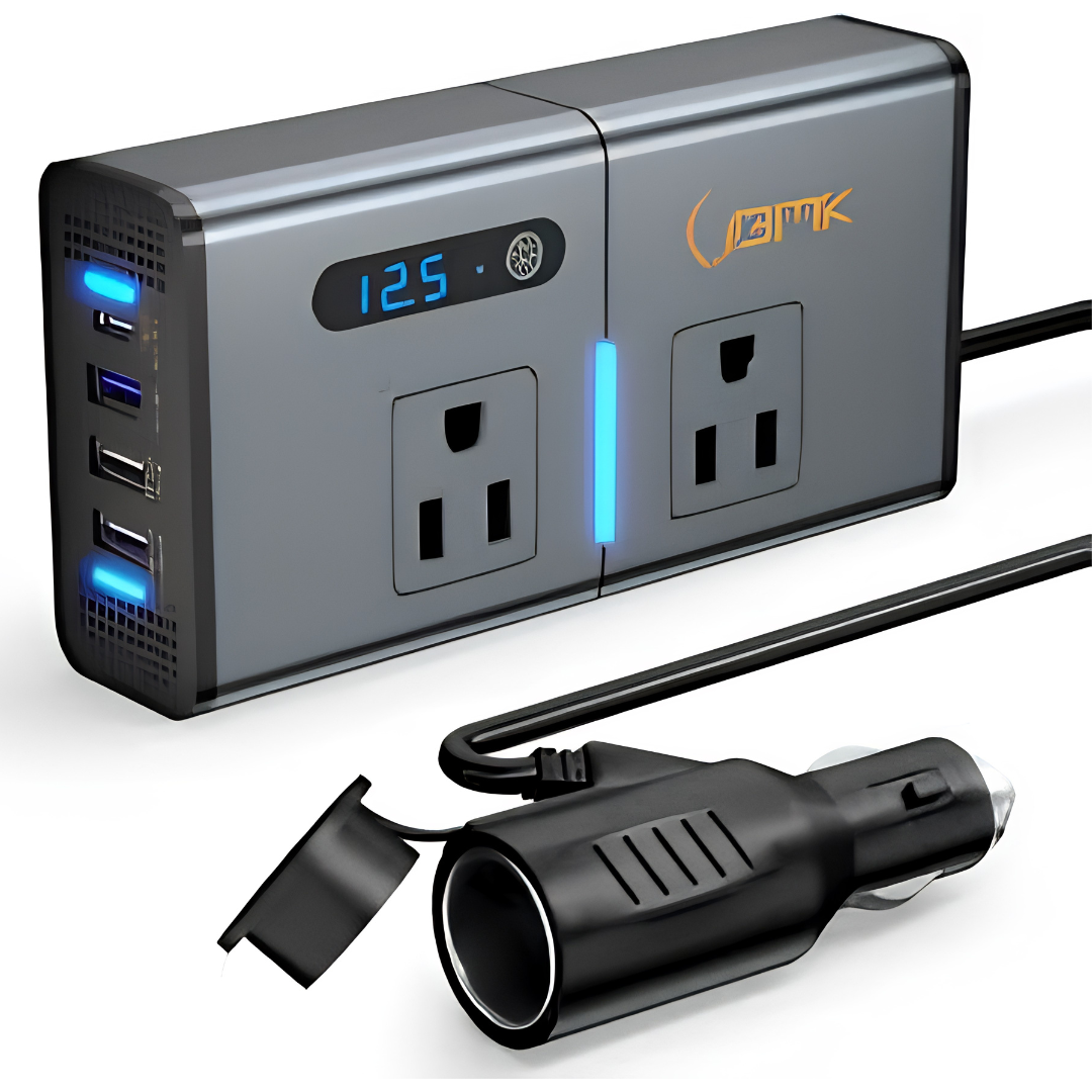 200W Car Power Inverter 12V to 110V AC Outlet with USB-C Charger