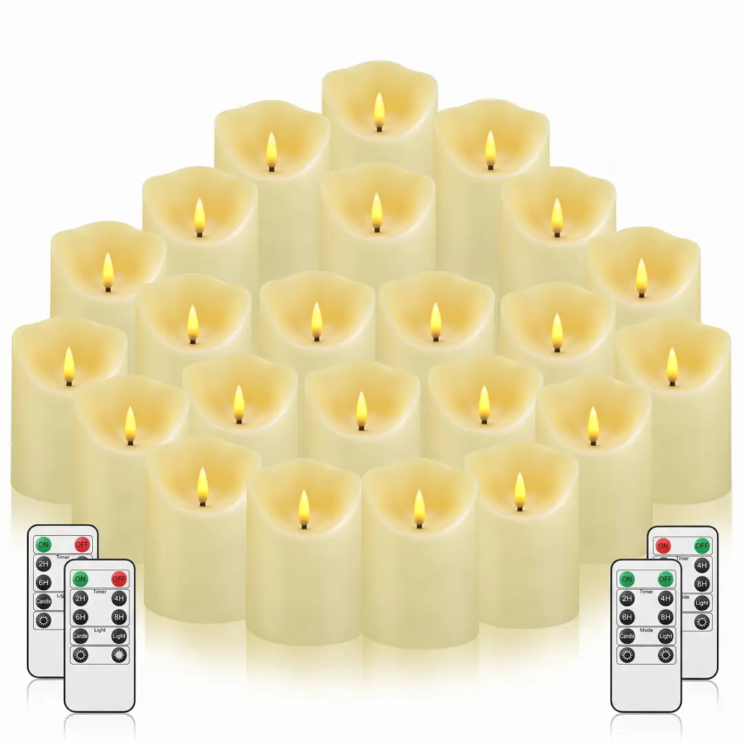 9-Piece Black Flameless LED Candles with Remote & Timer image 3
