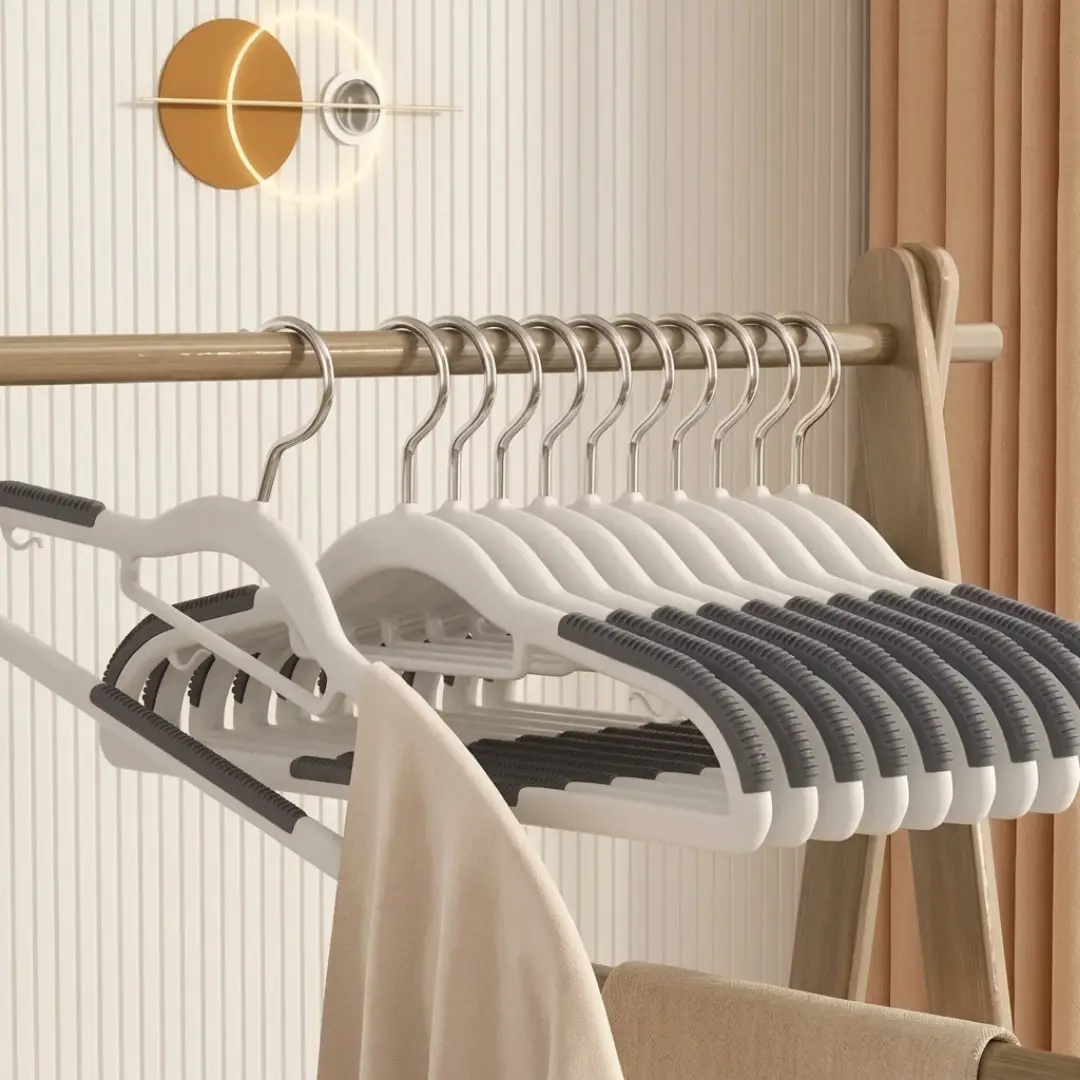30-Pack Velvet Hangers with Clips, Heavy-Duty Non-Slip Clothes Hangers for Wardrobe Organization image 4