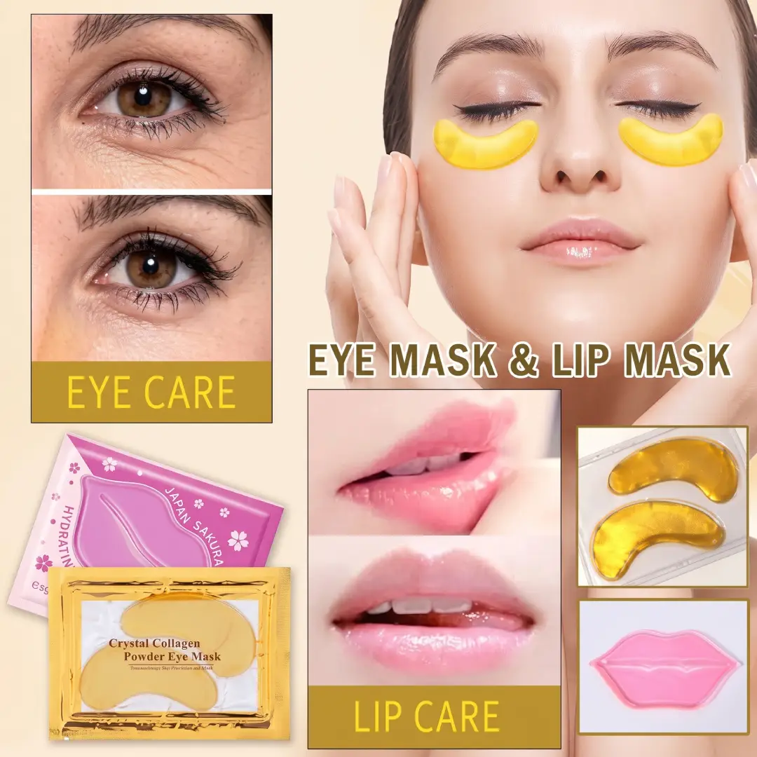 30 Pairs Collagen Under Eye Patches and Lip Mask Skincare Set image 2