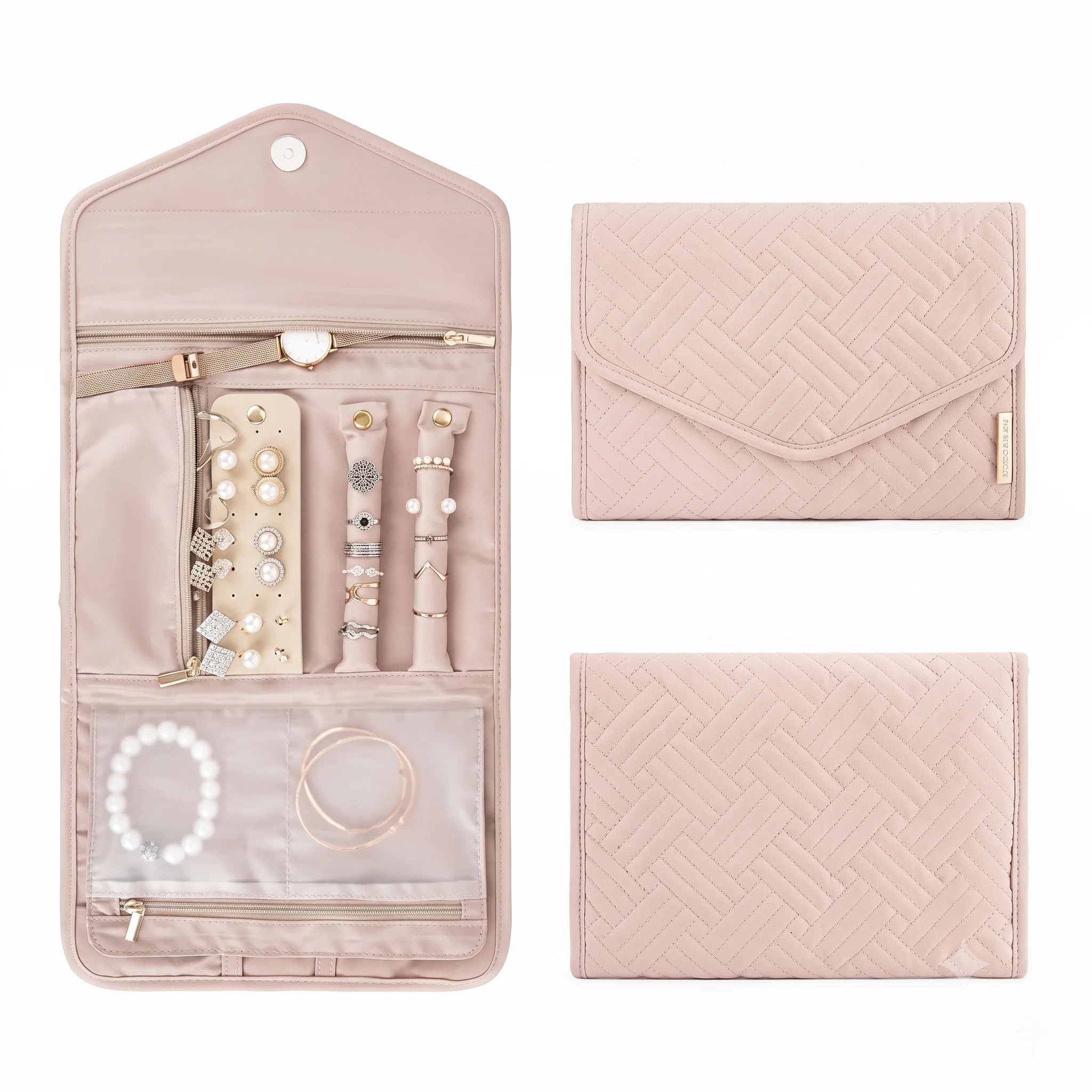 BAGSMART Foldable Travel Jewelry Organizer Roll image 2