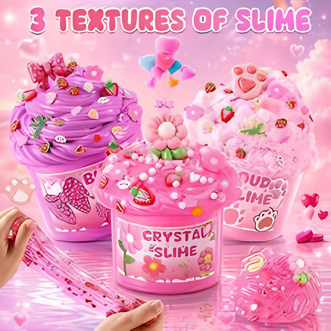 6 Pack Pink Cloud Slime Kit for Kids Party Favors